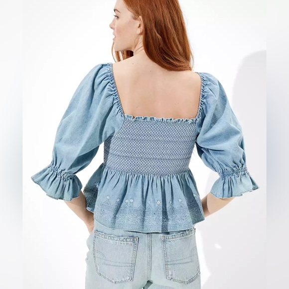 American Eagle AE Smocked Square Neck Top | Size XL | NWT - Picture 2 of 6